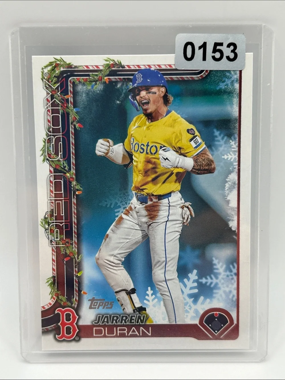 Karen Duran Topps Boston Red Sox Holiday Baseball Card ⚾️